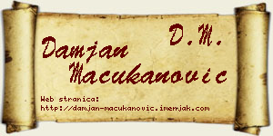 Damjan Mačukanović vizit kartica